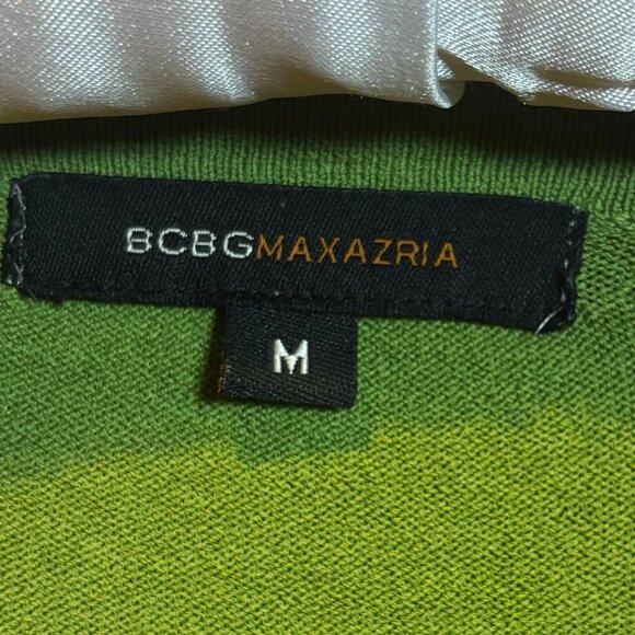 BCBG Max Azria Green Cardigan with Sequin Flowers Size Medium - Picture 3 of 6
